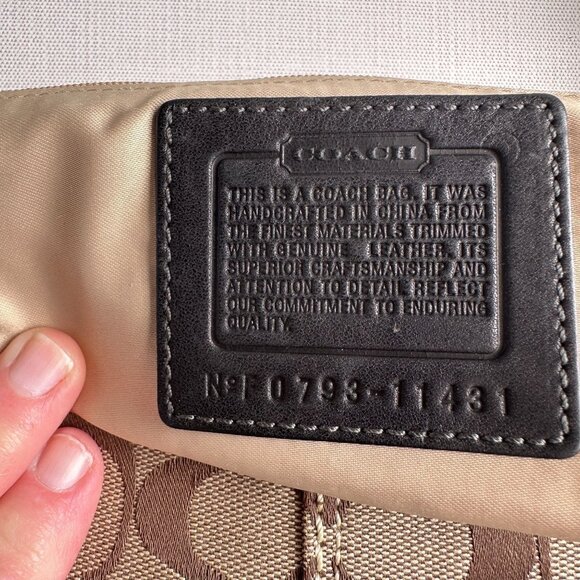 Y2K Coach Bleeker Hobo 11431, Black Tan Signature Canvas Shoulder Bag - Picture 7 of 16